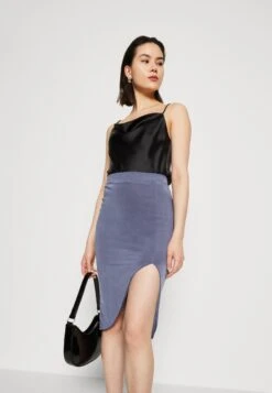 Wal G Party Ty Midi Skirt - Kokerrok - Denim Blue -Fashion Verkoop 96b6291bad474f90bfa4f7e1c382d2c2
