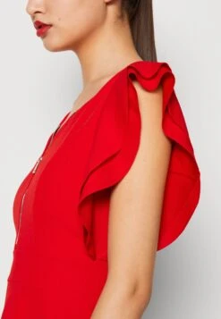 Wal G Danya Ruffle Sleeve Zip Skater Dress - Jerseyjurk - Red -Fashion Verkoop 9a3c20b5c7674b48961c68b59b82e1e0