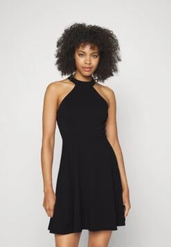 Wal G Bali Halter Neck Skater Dress - Jerseyjurk - Black