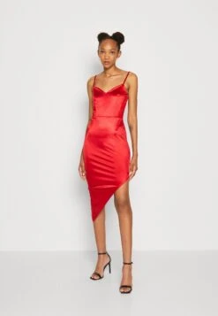 Wal G Archie Asymmetric Midi - Cocktailjurk - Red