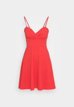 Wal G V Neck Strappy Skater Dress - Cocktailjurk - Coral -Fashion Verkoop 9c212ab928f94c989b84df6fd18c456c