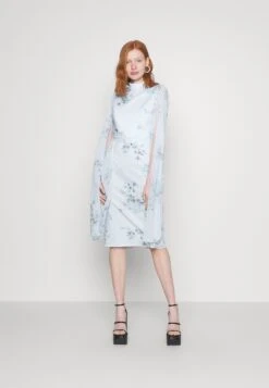 Wal G Wedding Cape Midi Dress - Jerseyjurk - Dark Blue/Multi
