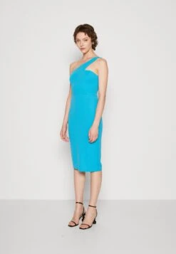 Wal G Meg One Shoulder Midi - Cocktailjurk - Mediterranean Blue
