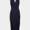 V Neck Midi - Jerseyjurk - Navy Blue -Fashion Verkoop ae707695f4514924a5362b92838e7894