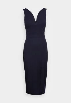 V Neck Midi - Jerseyjurk - Navy Blue