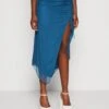 Wal G Roro Midi Skirt - Kokerrok - Dark Teal Blue -Fashion Verkoop af91da174a4a431f83b29d5827e371c8