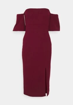 Wal G Cylon Off Shoulder Midi Dress - Cocktailjurk - Berry Wine -Fashion Verkoop b6798e32465647ea85e9349a9e92b72d
