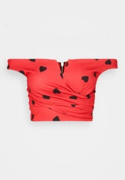 Wal G Valentines Heart Crop - Top - Red/Black -Fashion Verkoop b8042d2cbfcd4404aa426d83560aedec
