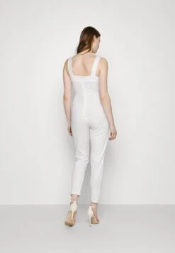 Wal G Print Contrast Plunge- Jumpsuit - White -Fashion Verkoop ba4abc9b289b4e38adc9ecdde7b77a01