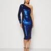 Wal G Hali One Sleeve Midi - Cocktailjurk - Electric Blue -Fashion Verkoop bf8df4e4712b4f1995124f52617c406f