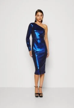 Wal G Hali One Sleeve Midi - Cocktailjurk - Electric Blue
