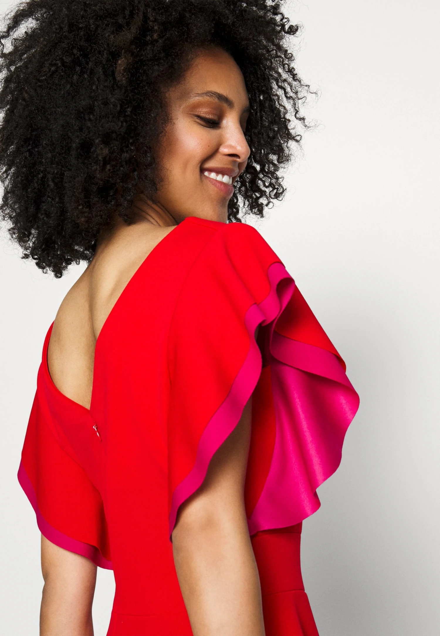 Max Ruffle Skater - Cocktailjurk - Red/Fuchsia 6 Max Ruffle Skater - Cocktailjurk - Red/Fuchsia - Afbeelding 4