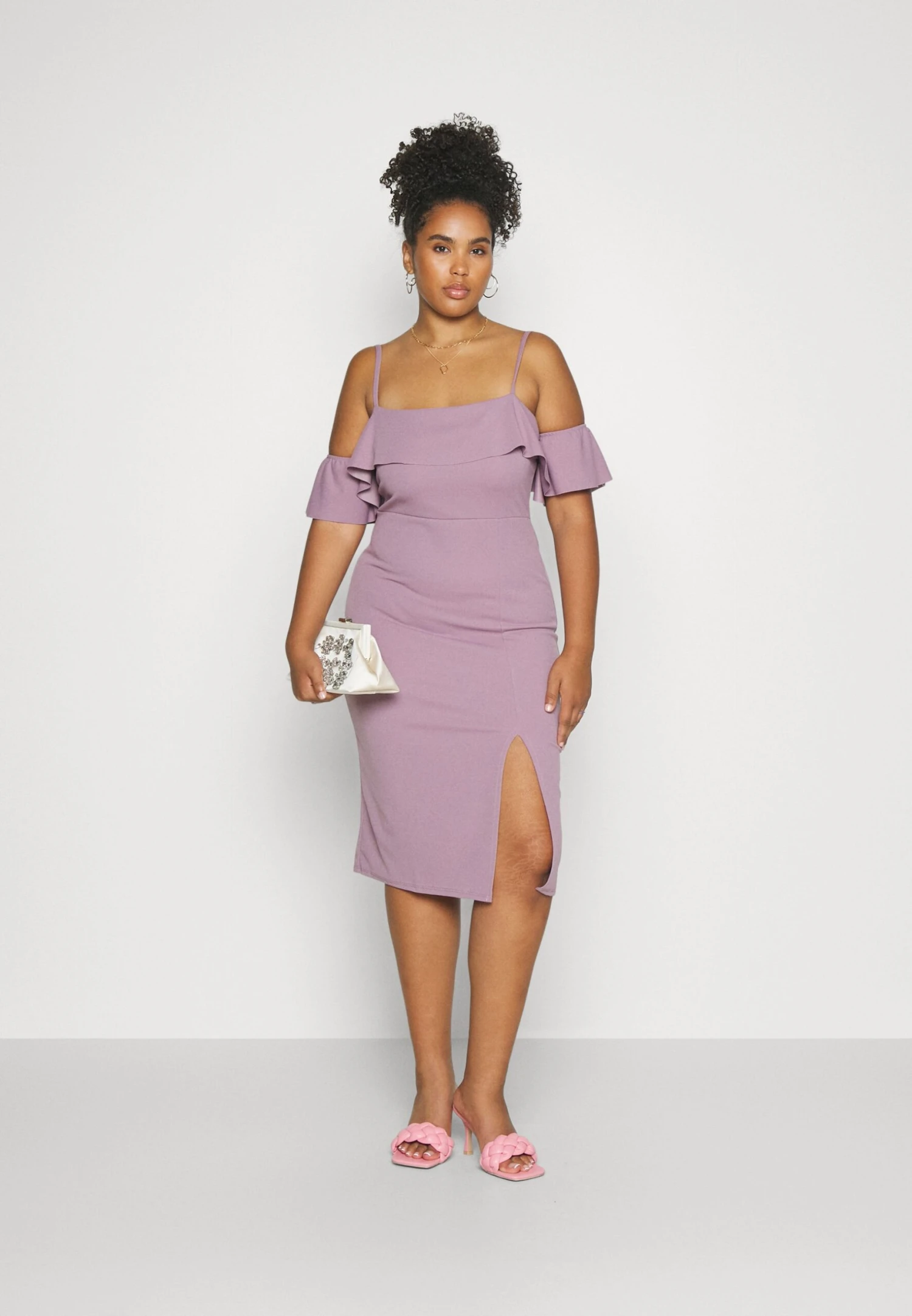 Andy Ruffle Midi - Jerseyjurk - Mauve Pink 4 Andy Ruffle Midi - Jerseyjurk - Mauve Pink - Afbeelding 2