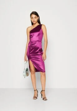 Wal G Niomi One Shoulder Midi - Cocktailjurk - Magenta -Fashion Verkoop c5c401afd9664241a898b98e2eb2cc71