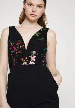 Wal G Print Contrast Plunge- Jumpsuit - Black Floral -Fashion Verkoop c93c98c3cc7f4b9eb26c2ad629a7df42
