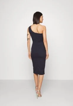 Wal G Gigi One Shoulder Midi Dress - Cocktailjurk - Navy Blue -Fashion Verkoop cfbd777c120147cbad6658262d1525ea