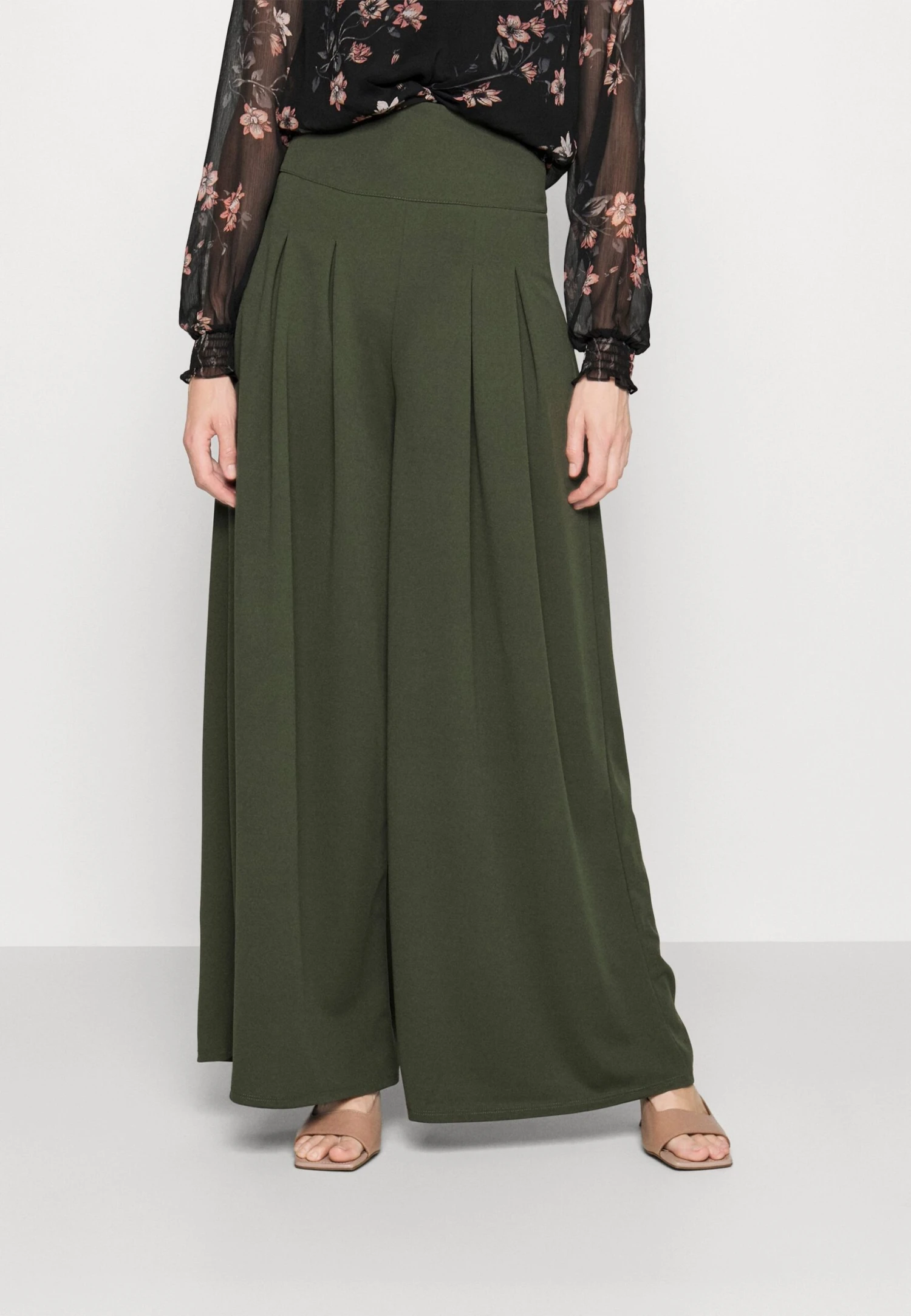 Venisa Wide Leg Trouser - Broek - Dark Khaki 3 Venisa Wide Leg Trouser - Broek - Dark Khaki