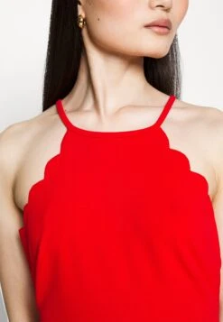 Scallop Edge Dress - Jurk - Red -Fashion Verkoop d202322842cd446cbc29aec243b8663d