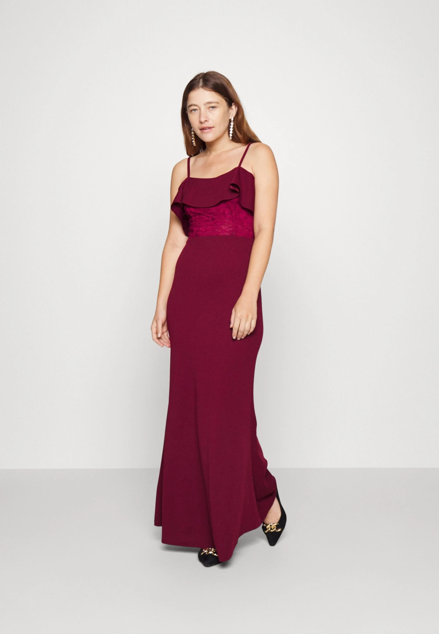 Mita Ruffle Maxi - Galajurk - Wine 4 Mita Ruffle Maxi - Galajurk - Wine - Afbeelding 2