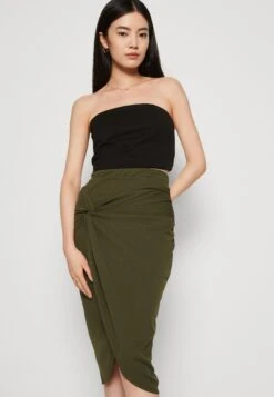 Wal G Aliya Knot Midi Skirt - Kokerrok - Dark Khaki -Fashion Verkoop d5476cf3d1024e77a328074ae5c3d7c6