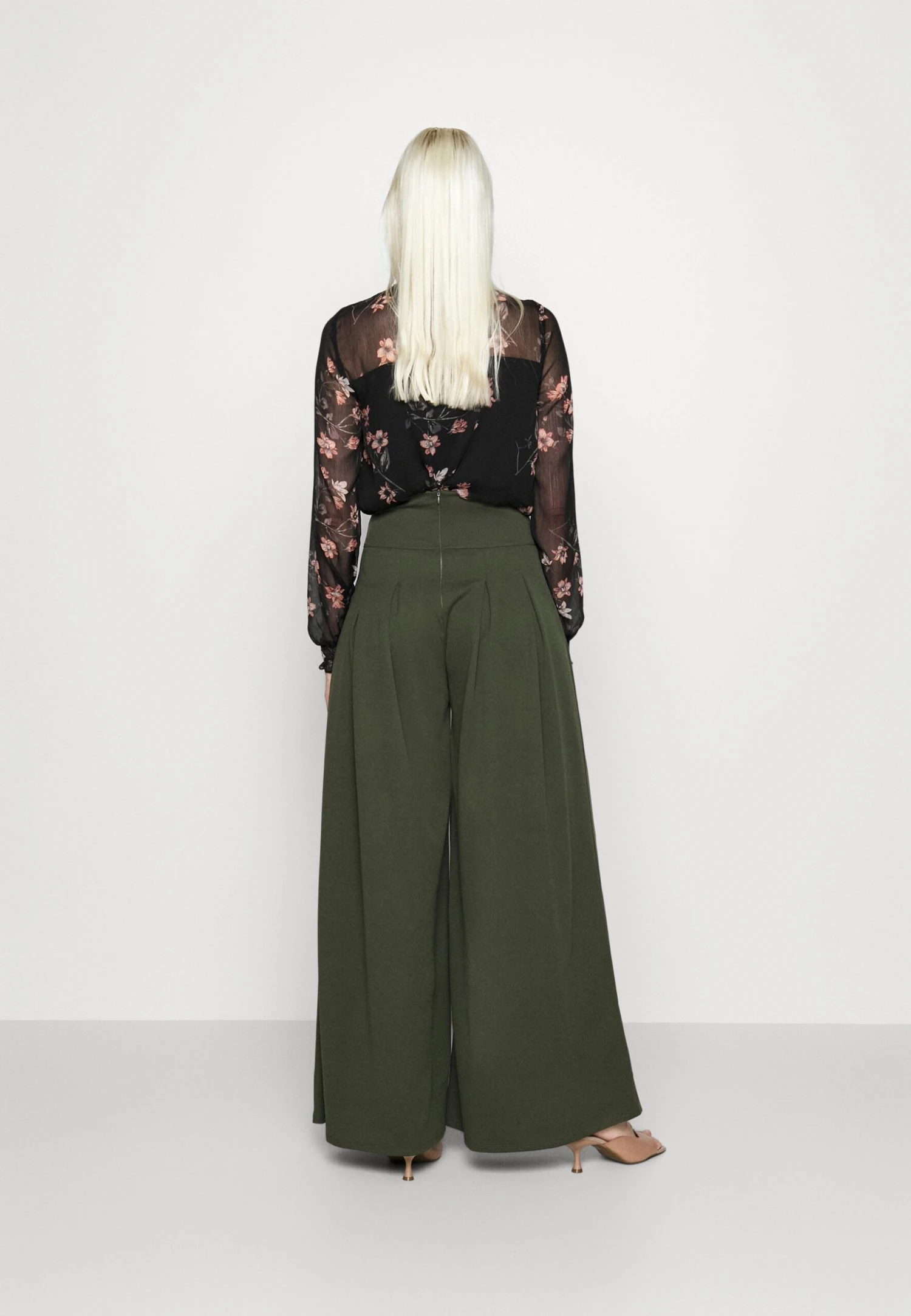 Venisa Wide Leg Trouser - Broek - Dark Khaki 5 Venisa Wide Leg Trouser - Broek - Dark Khaki - Afbeelding 3