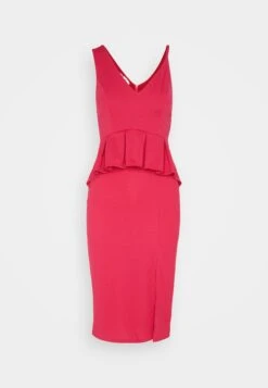 Wal G Sweeny Peplum Midi Dress - Jerseyjurk - Dark Fuchsia -Fashion Verkoop de414ff8cf67411d9aaa6111f24534d1