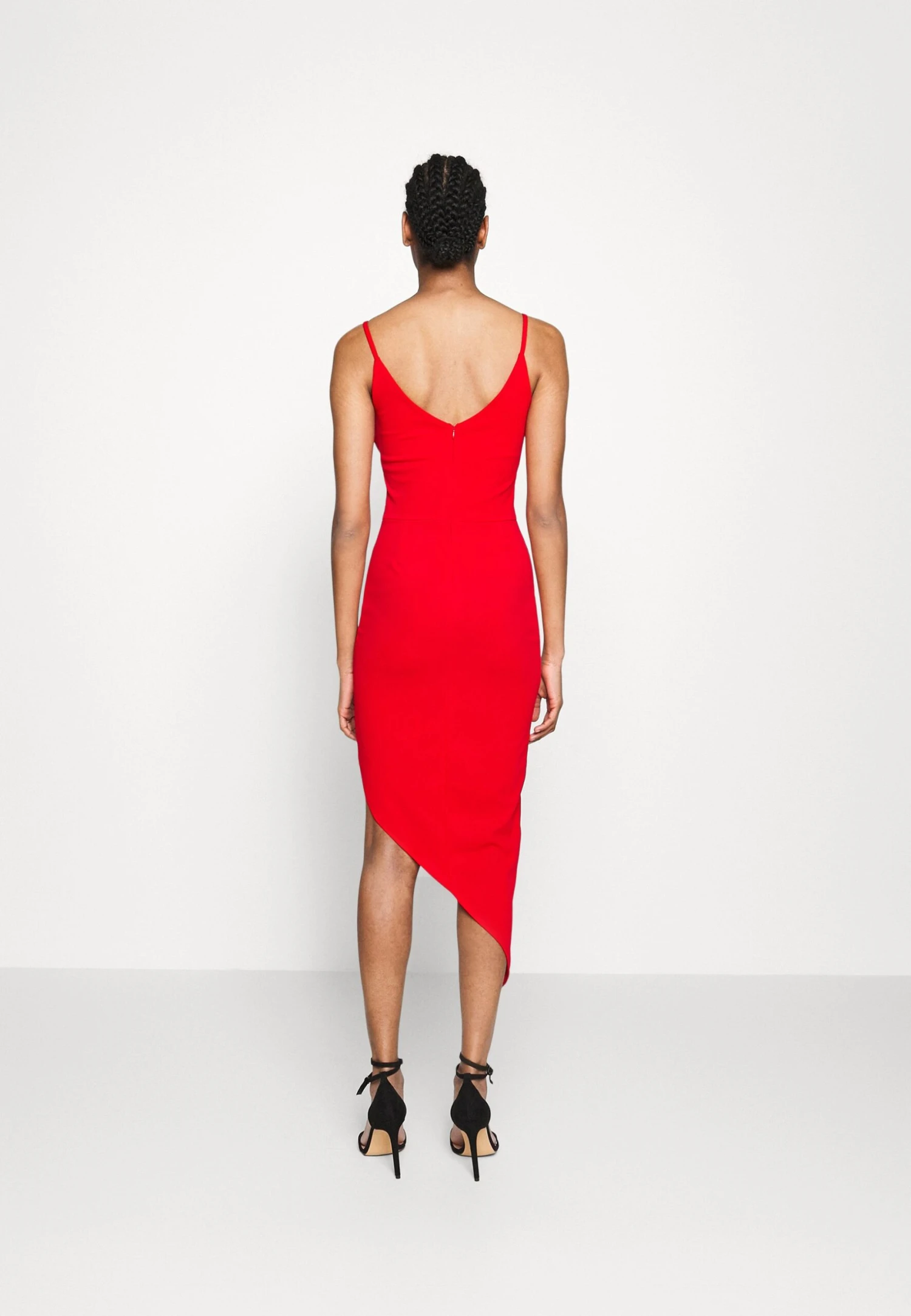 Laila Asymmetric Midi Dress - Jurk - Red 5 Laila Asymmetric Midi Dress - Jurk - Red - Afbeelding 3
