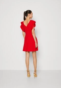 Wal G Danya Ruffle Sleeve Zip Skater Dress - Jerseyjurk - Red -Fashion Verkoop e489947f305b40f5bbc734ed12bd92cf