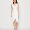 Wal G Ally Knot Midi - Cocktailjurk - White