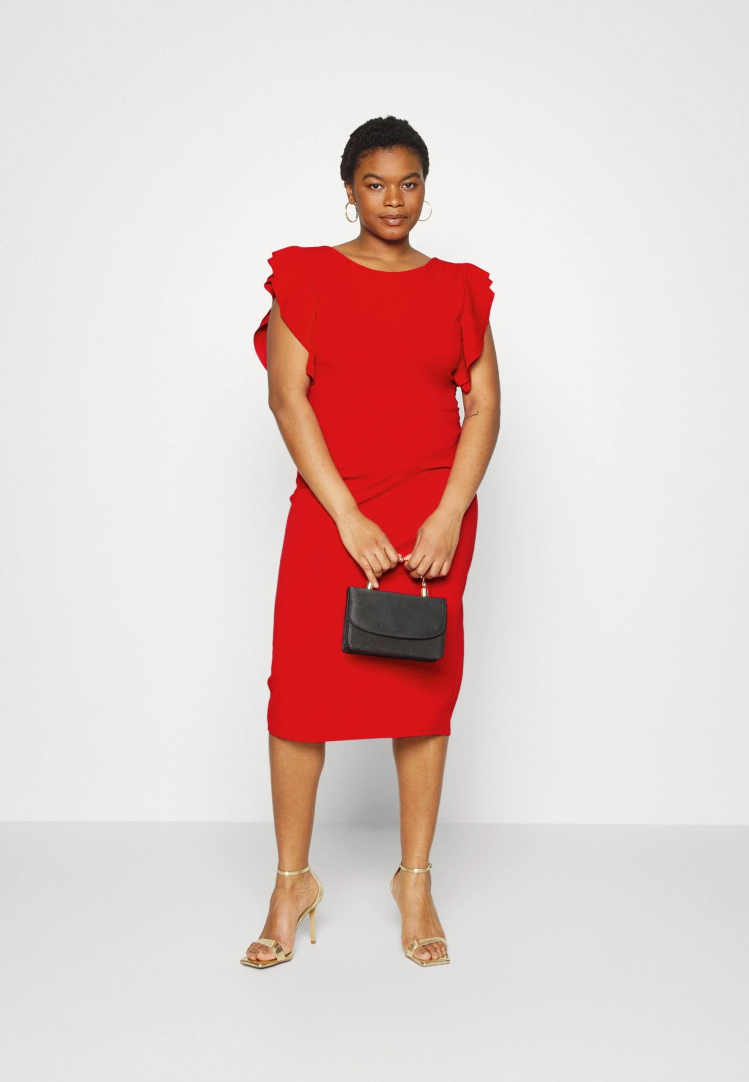 Rusie Ruffle Midi - Cocktailjurk - Red 4 Rusie Ruffle Midi - Cocktailjurk - Red - Afbeelding 2