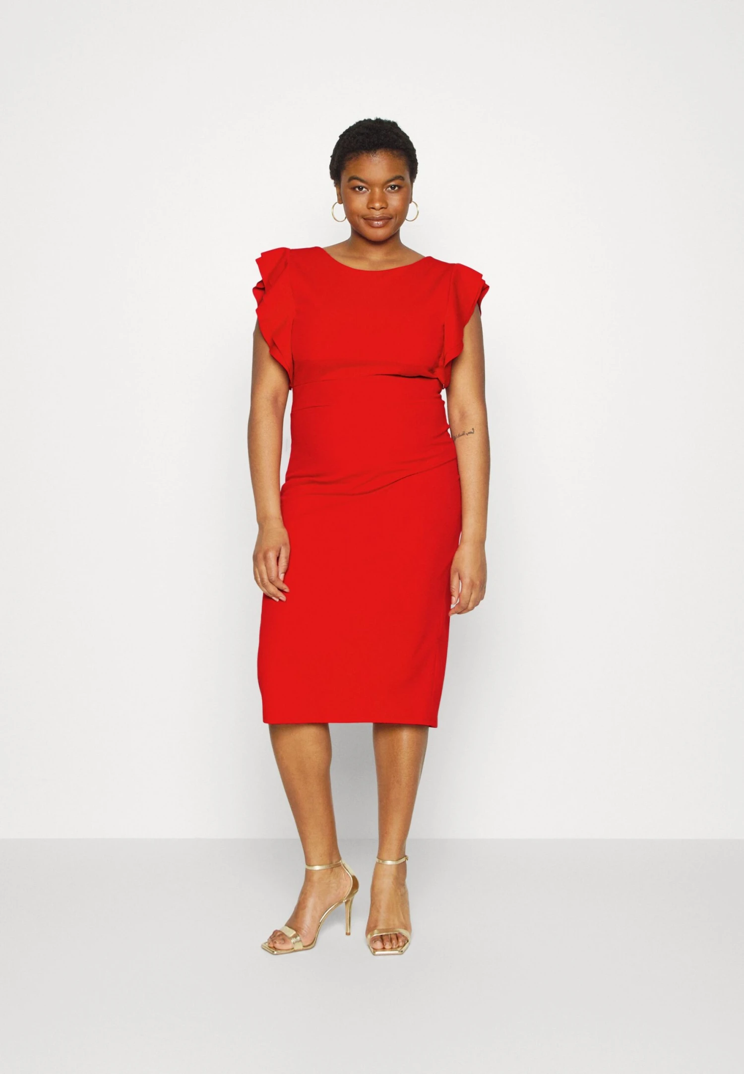 Rusie Ruffle Midi - Cocktailjurk - Red 3 Rusie Ruffle Midi - Cocktailjurk - Red