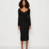 Wal G Del Gathered Midi - Jerseyjurk - Black -Fashion Verkoop ef1261111cc4457eb0647343ebbc8119
