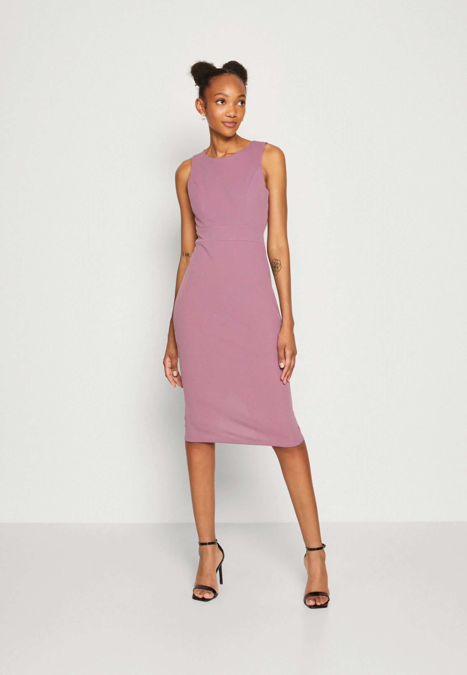 Wal G Petra Ruffle Midi - Jerseyjurk - Mauve Pink 5 Wal G Petra Ruffle Midi - Jerseyjurk - Mauve Pink - Afbeelding 3