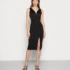 Wal G V Neck Midi Dress - Etui-Jurk - Black -Fashion Verkoop f099022e7a6a4ecbbb9e45793af89f81