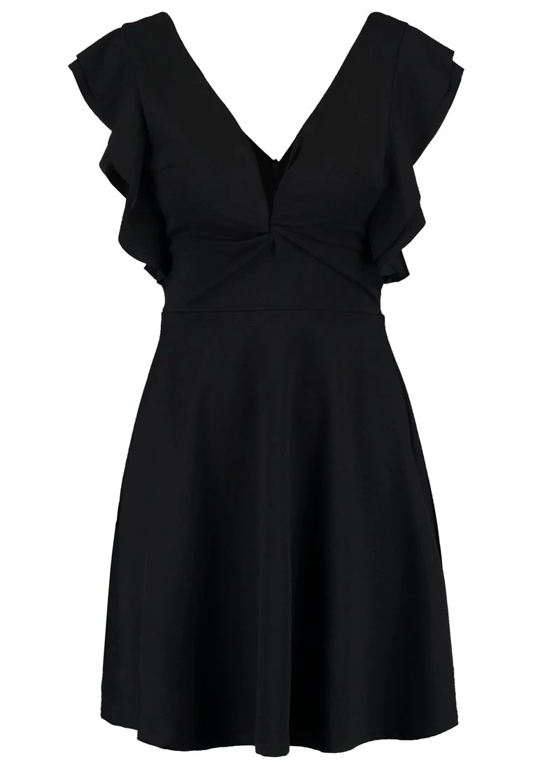 Wal G Lucia V Neck Frill Sleeve Skater Dress - Cocktailjurk - Black 7 Wal G Lucia V Neck Frill Sleeve Skater Dress - Cocktailjurk - Black - Afbeelding 5
