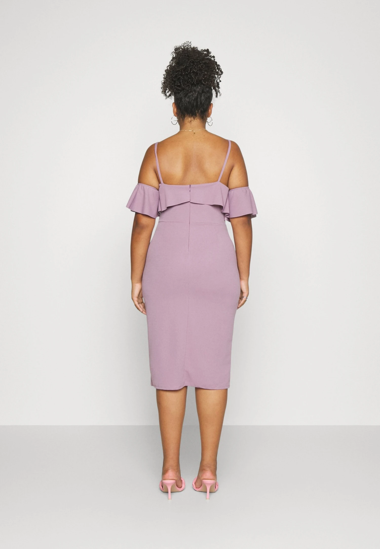 Andy Ruffle Midi - Jerseyjurk - Mauve Pink 5 Andy Ruffle Midi - Jerseyjurk - Mauve Pink - Afbeelding 3