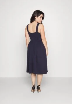 Kandy V Neck Midi - Jurk - Navy Blue -Fashion Verkoop f7c8e65ffc274288901436bc81c55a79