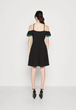 Wal G Lassy Ruffle Mini - Cocktailjurk - Black/Leaf Green -Fashion Verkoop fb544cdd65ab4de6aa0e1466cf8e76b6